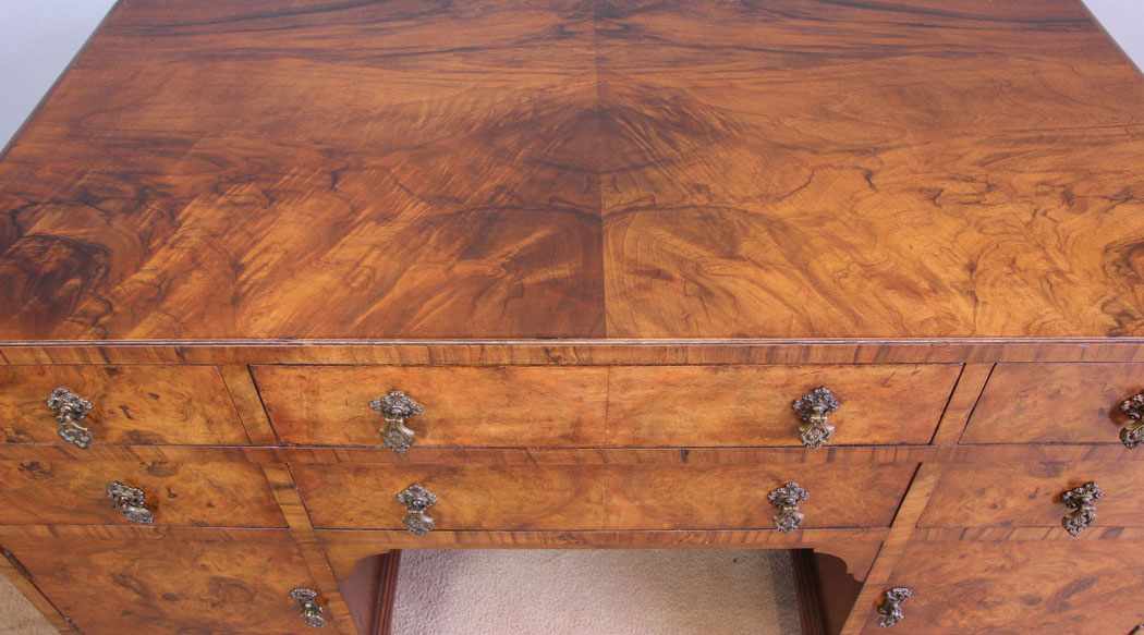 12054r11 Antique Burr Walnut Dressing Table,