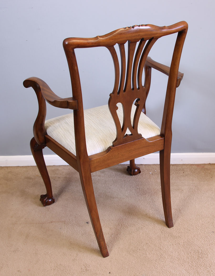 12057r6 Antique Pair Mahogany Carver Chairs,