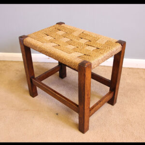 Antique Rustic Oak Framed Stool