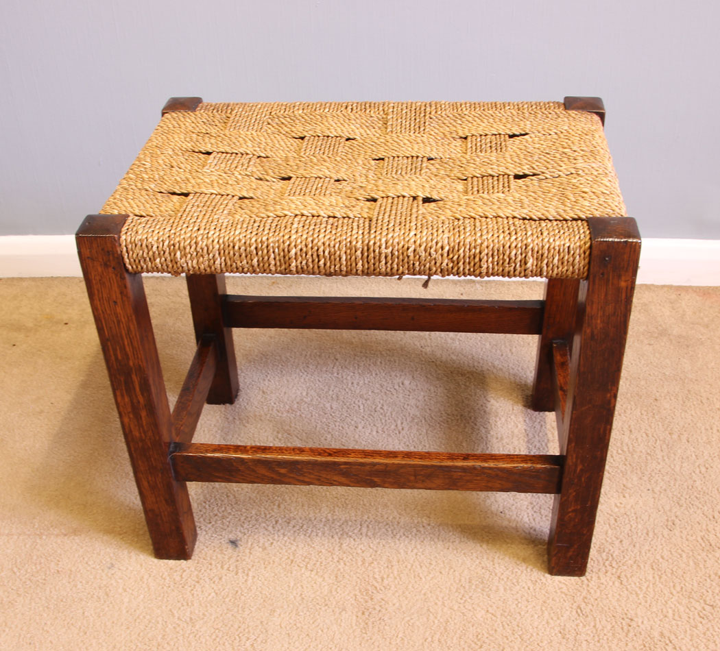 12062r5 Antique Rustic Oak Framed Stool,