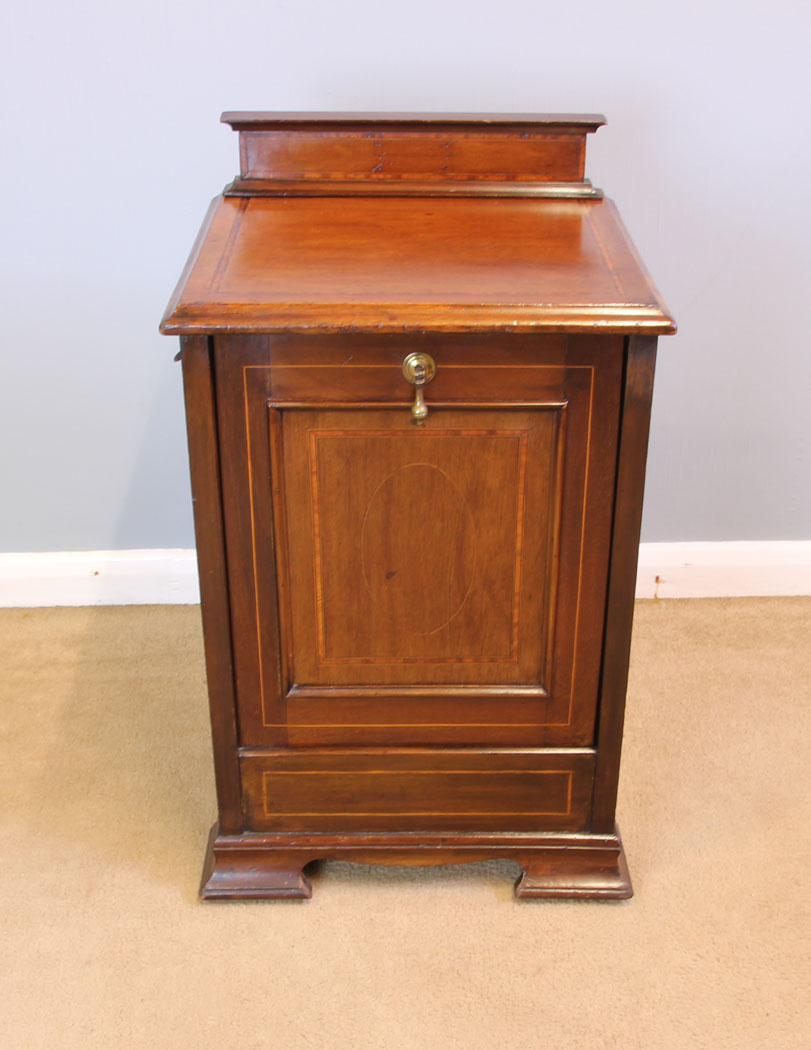 12065r1 Antique Edwardian Inlaid Mahogany Purdonium Coal Box,