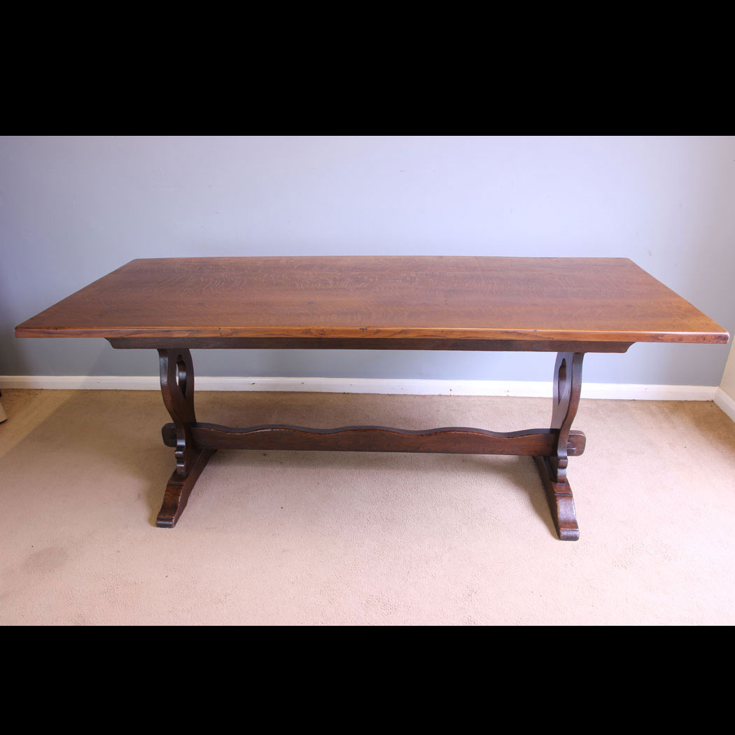 12074r01-Period-Style-Antique-Oak-Refectory-Farmhouse-Dining-Table,- Period Style Antique Oak Refectory Farmhouse Dining Table