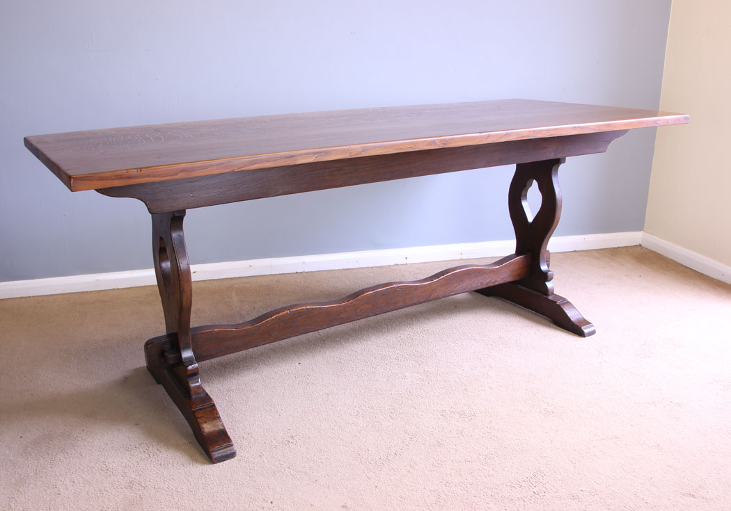 12074r13 Period Style Antique Oak Refectory Farmhouse Dining Table,