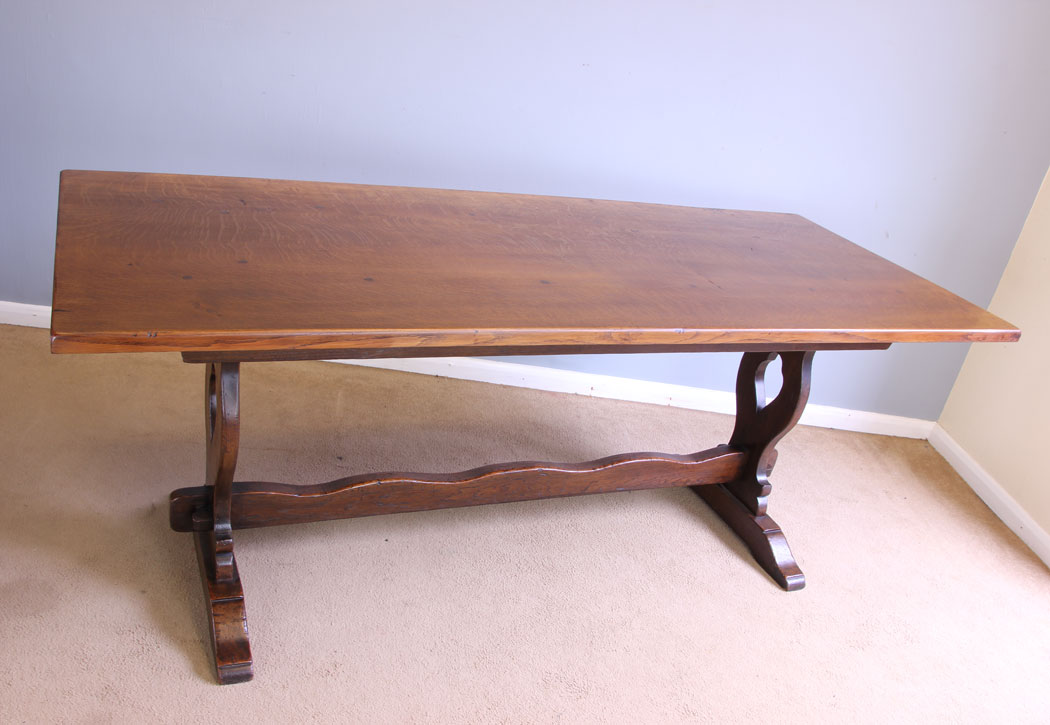 12074r2 Period Style Antique Oak Refectory Farmhouse Dining Table,