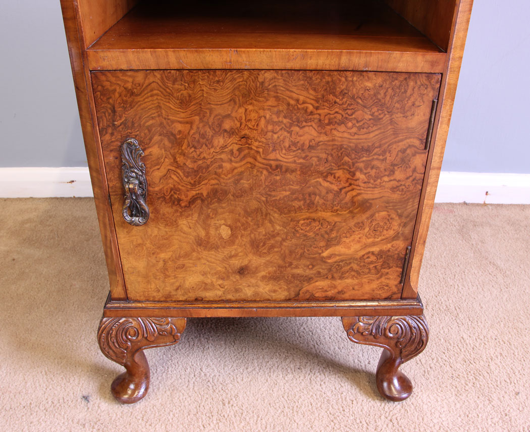 12078r5 Quality Burr Walnut Bedside Cabinet,