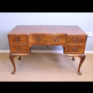Quality Georgian Revival Burr Walnut Writing Side Table