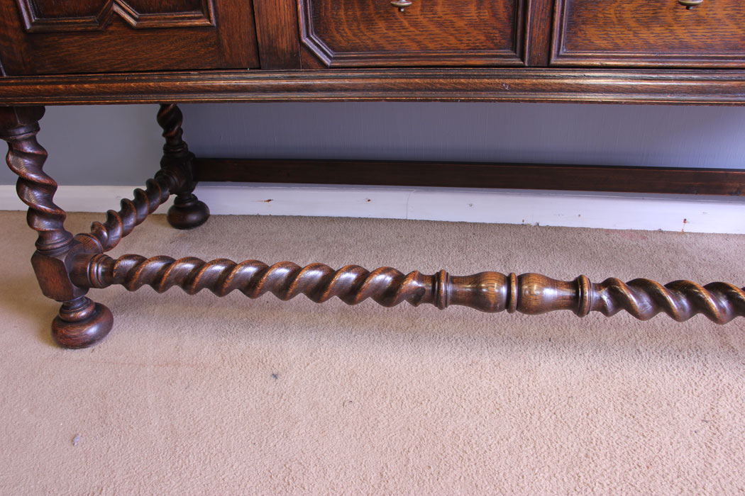 12081r10 Edwardian Antique Oak Jacobean Style Sideboard Dresser Base,