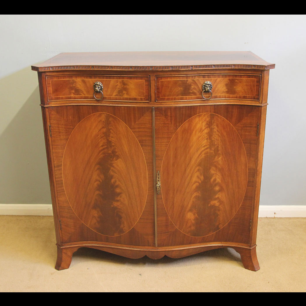 12087r01-Inlaid-Mahogany-Hepplewhite-Style-Sideboard-Side-Cabinet,- Inlaid Mahogany Hepplewhite Style Sideboard Side Cabinet