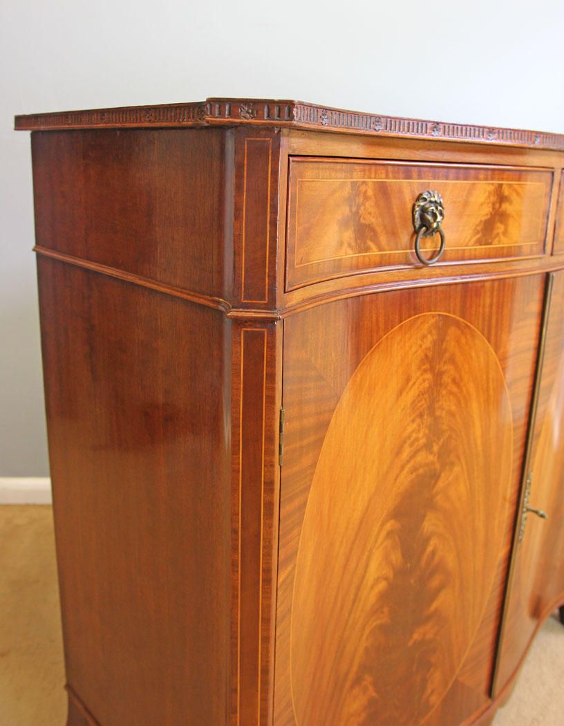 12087r10 Inlaid Mahogany Hepplewhite Style Sideboard Side Cabinet,
