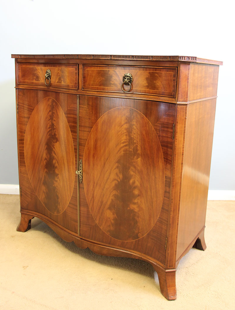 12087r4 Inlaid Mahogany Hepplewhite Style Sideboard Side Cabinet,