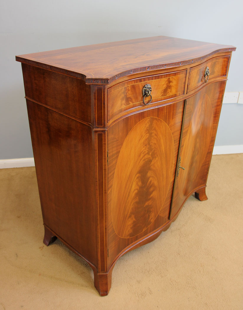 12087r9 Inlaid Mahogany Hepplewhite Style Sideboard Side Cabinet,