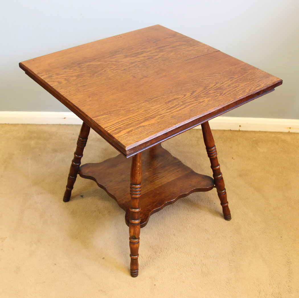 12100r8 Antique Arts Craft Oak Occasional Side Table,
