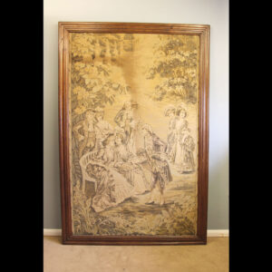 Antique Large Walnut Framed Tapestry.