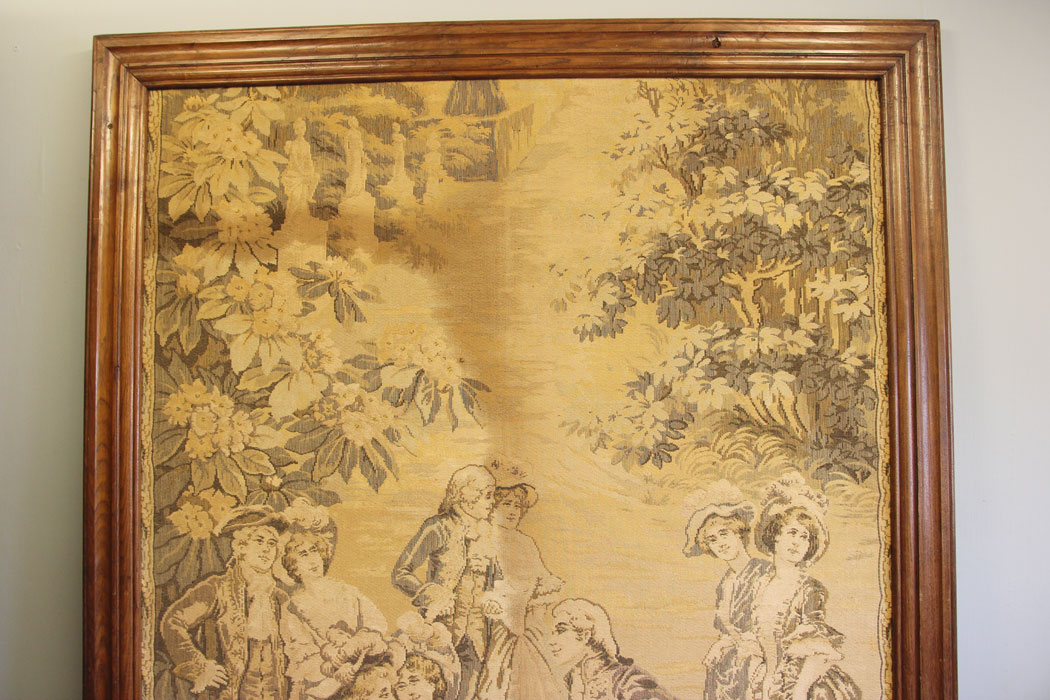 12103r5 Antique Large Walnut Framed Tapestry,