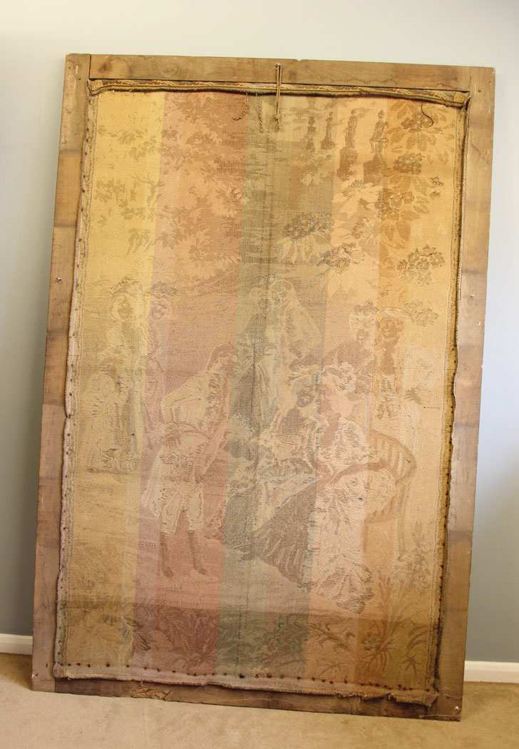 12103r8 Antique Large Walnut Framed Tapestry,