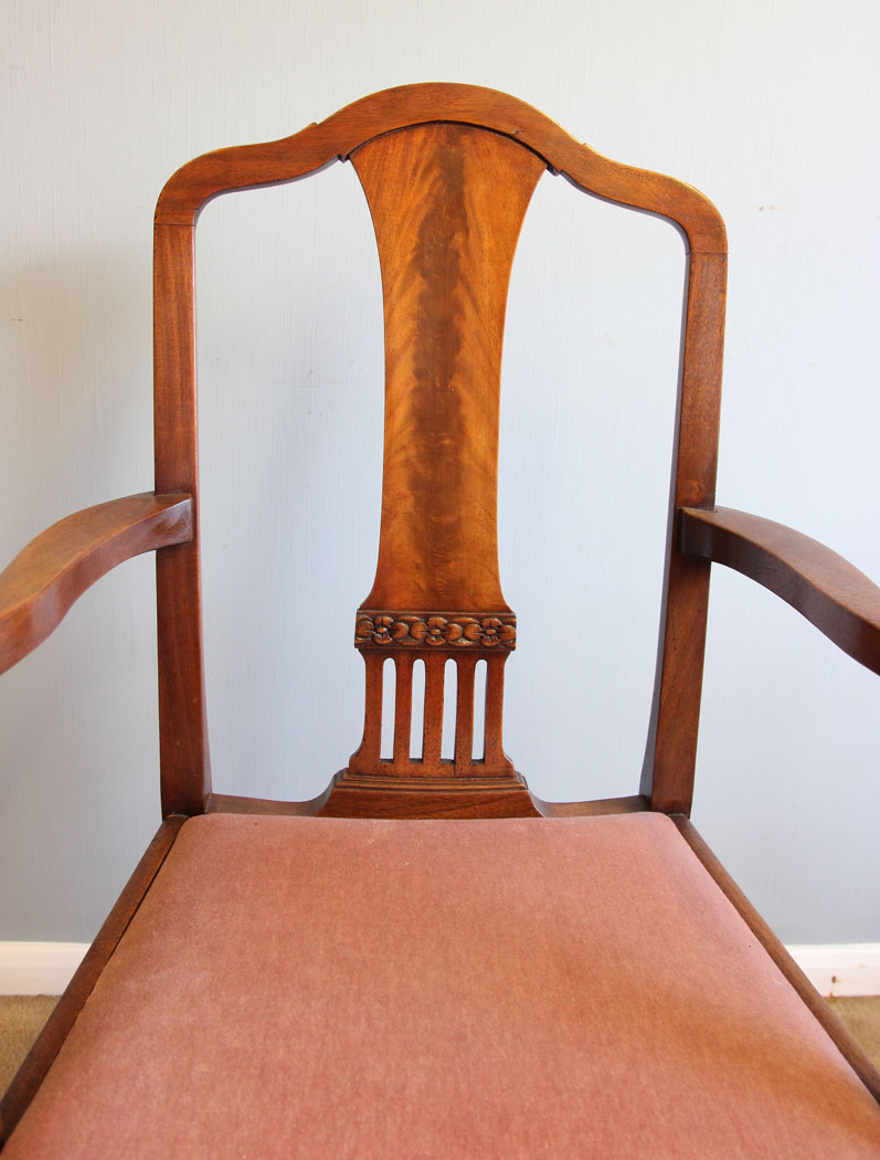 12108r10 Antique Set Eight Mahogany Dining Chairs,