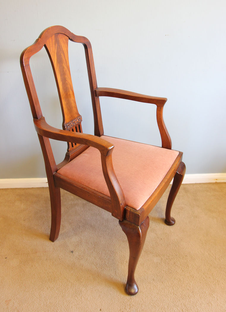 12108r12 Antique Set Eight Mahogany Dining Chairs,