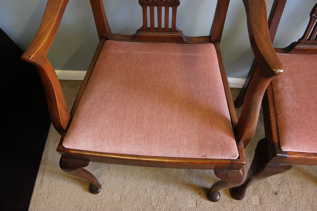 12108r14 Antique Set Eight Mahogany Dining Chairs,