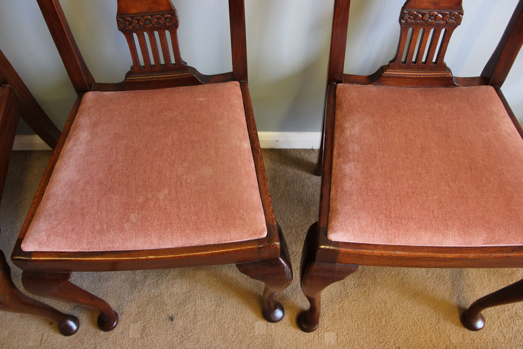 12108r16 Antique Set Eight Mahogany Dining Chairs,