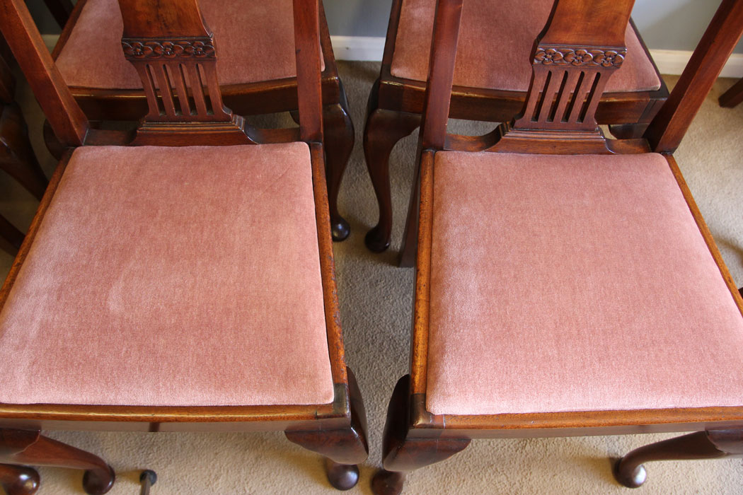 12108r17 Antique Set Eight Mahogany Dining Chairs,