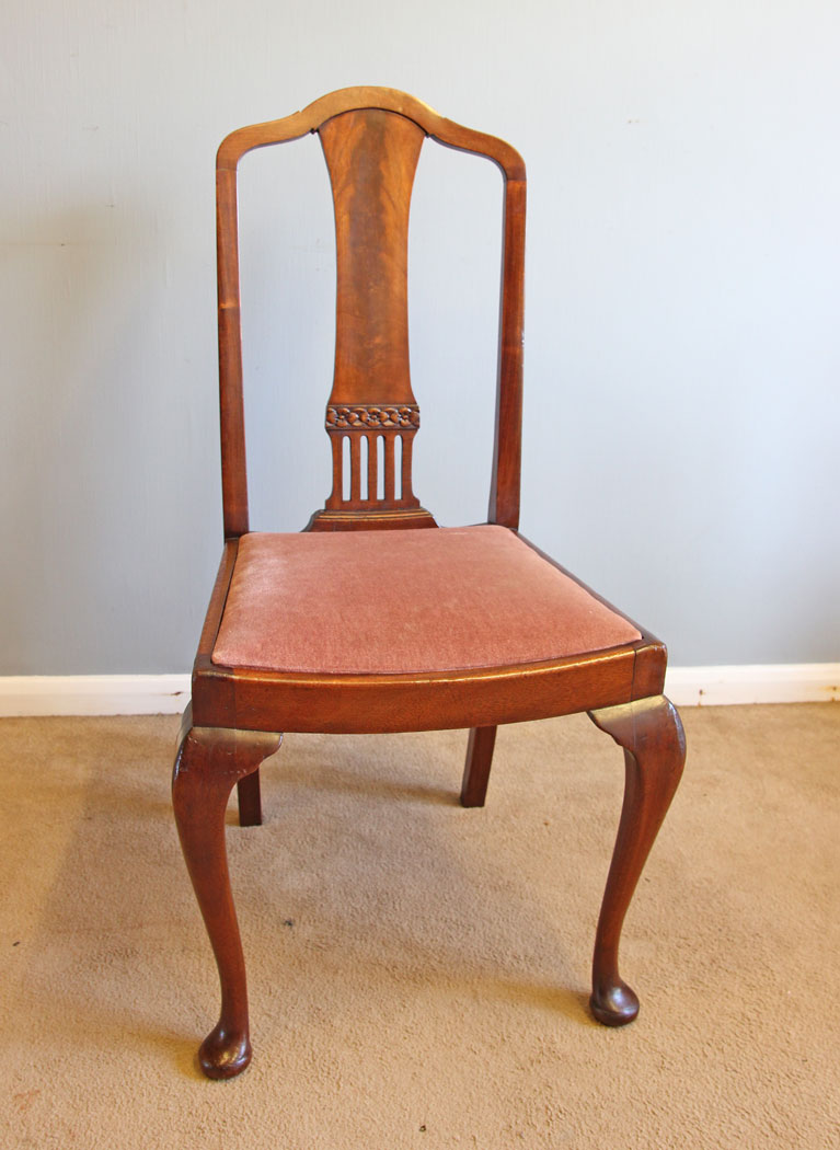 12108r8 Antique Set Eight Mahogany Dining Chairs,