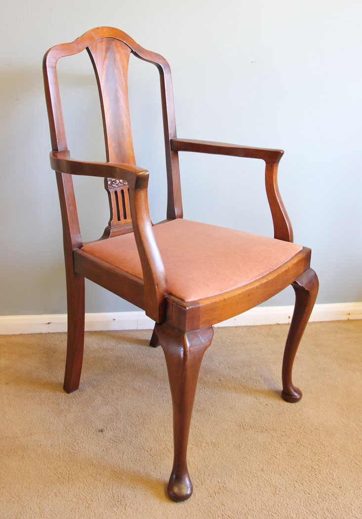 12108r9 Antique Set Eight Mahogany Dining Chairs,