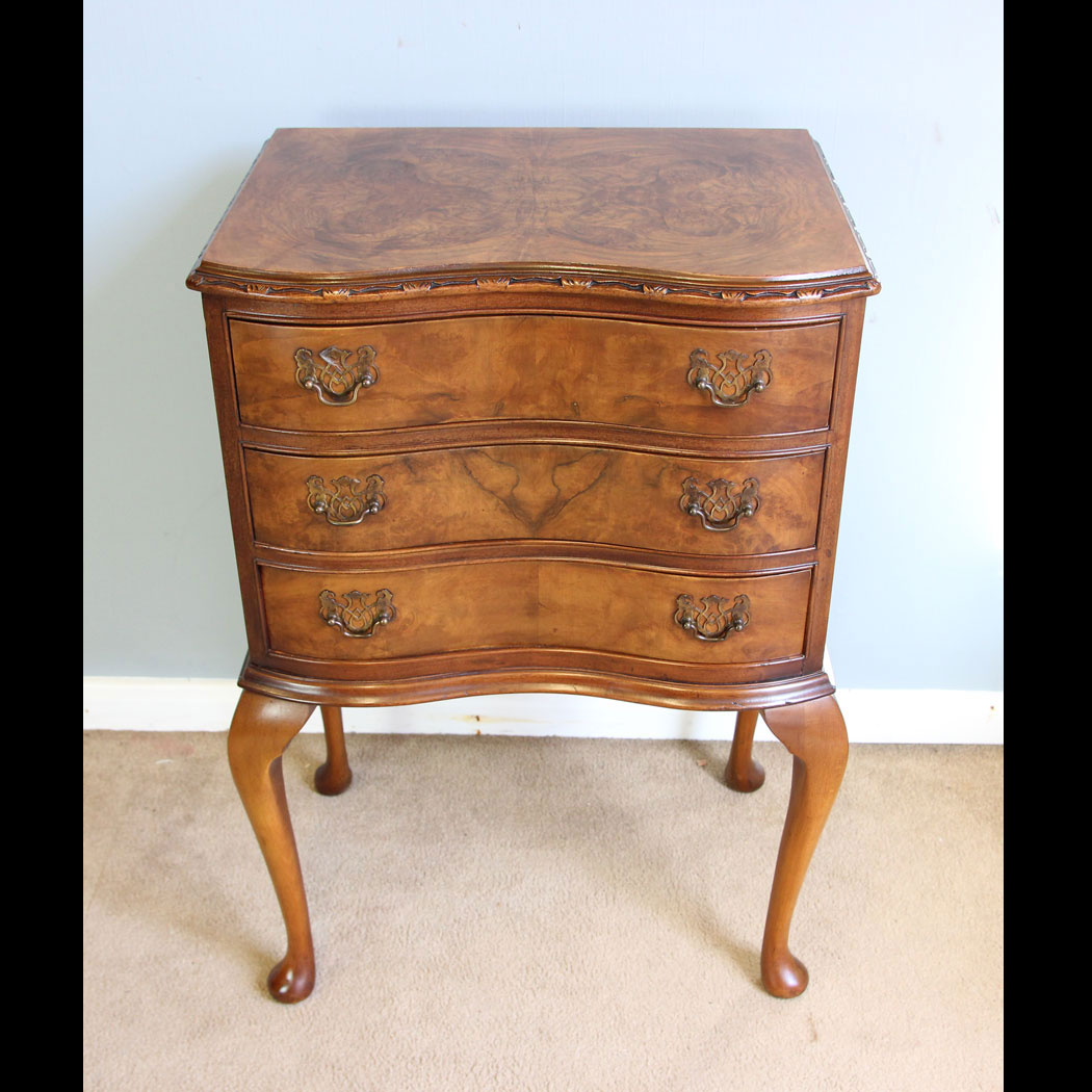 12121r01-Antique-Walnut-Bedside-Cabinet-Chest-Drawers,- Antique Walnut Bedside Cabinet Chest Drawers.
