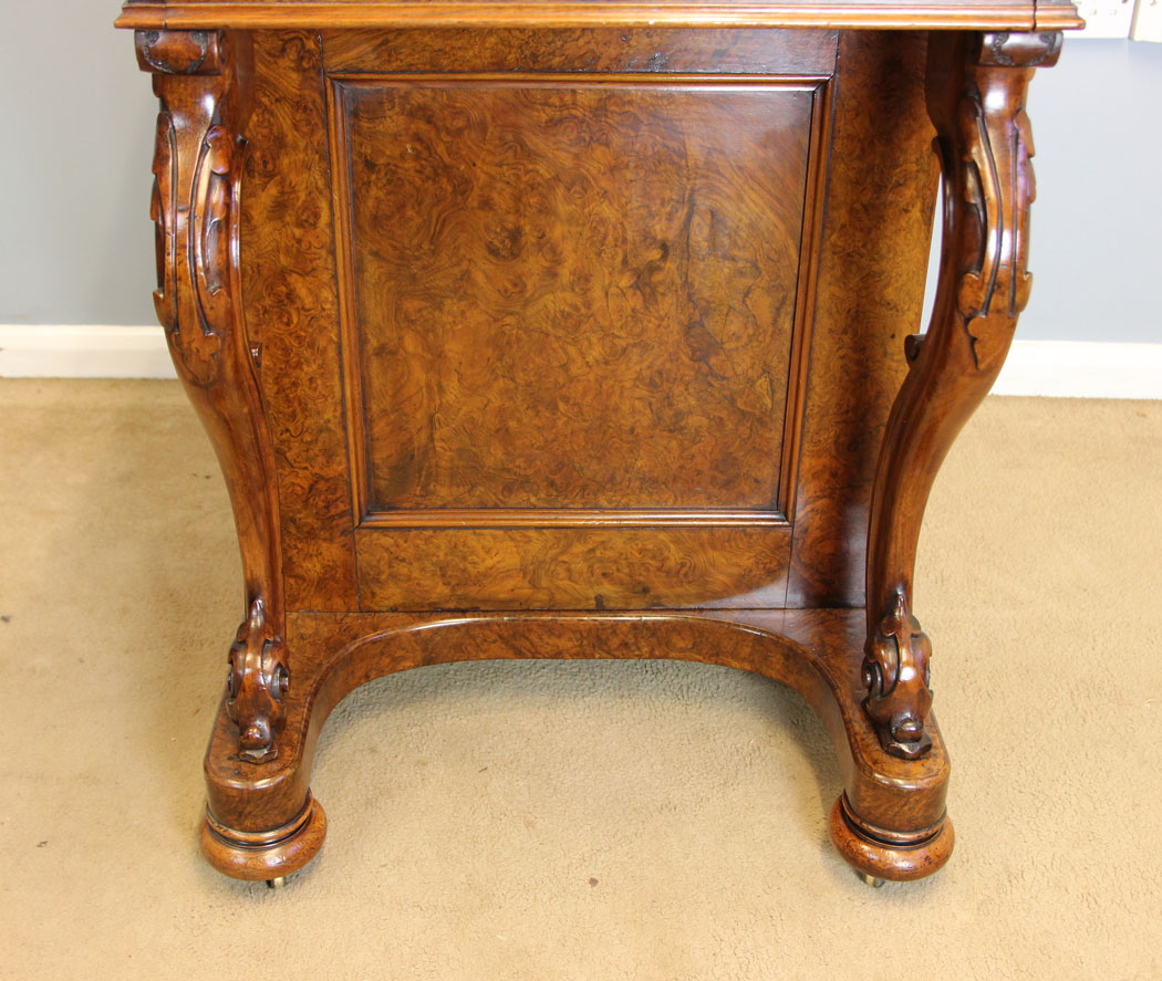 12132r7 Antique Burr Walnut Davenport Writing Desk,