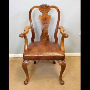 Antique Walnut Carver Desk Armchair
