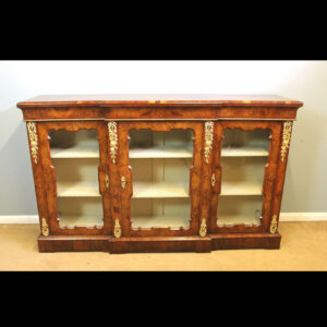 Antique Victorian Burr Walnut Ormolu Mounted Credenza.