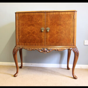 Burr Walnut Side Cabinet Cocktail Drinks Cabinet
