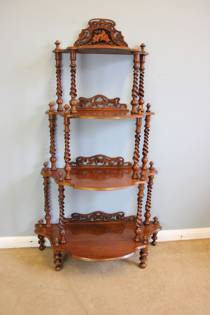 12146r04 Antique Walnut Whatnot Display Shelves,
