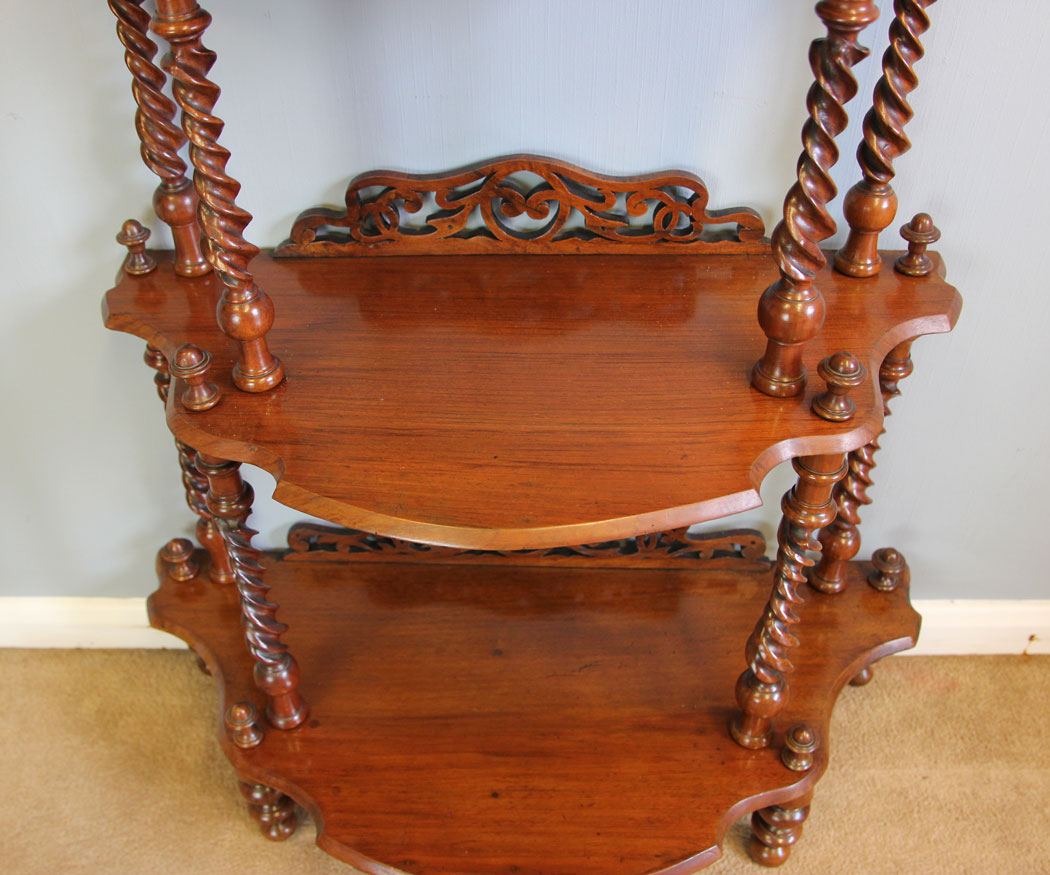 12146r10 Antique Walnut Whatnot Display Shelves,