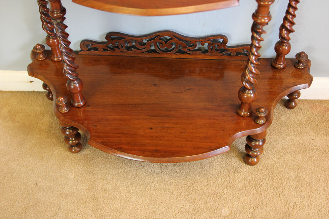 12146r11 Antique Walnut Whatnot Display Shelves,