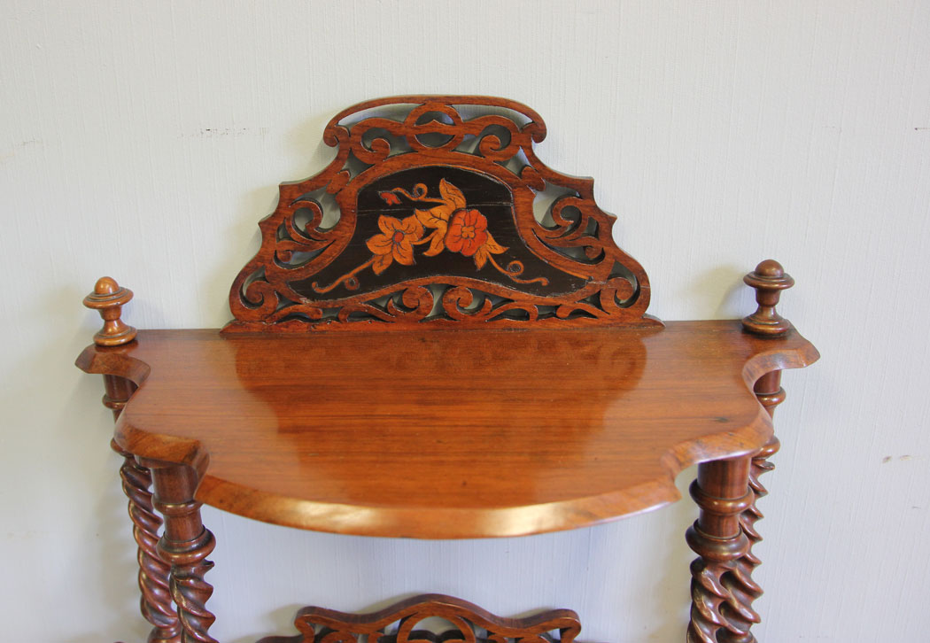 12146r6 Antique Walnut Whatnot Display Shelves,