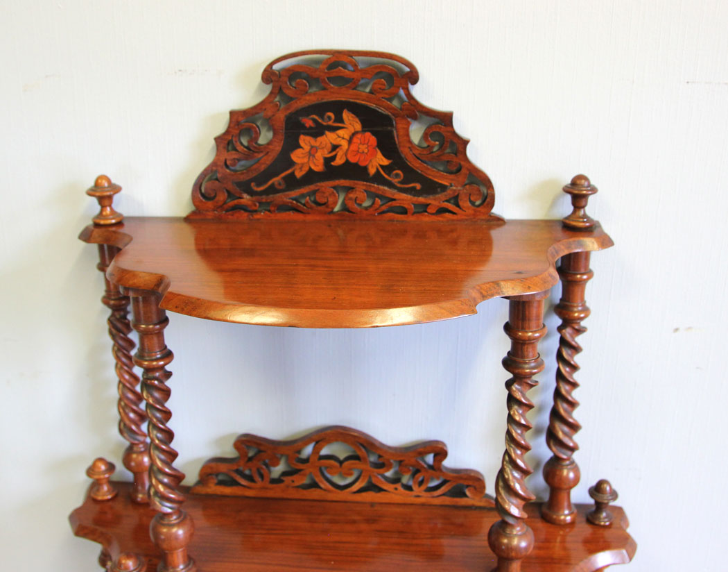12146r7 Antique Walnut Whatnot Display Shelves,