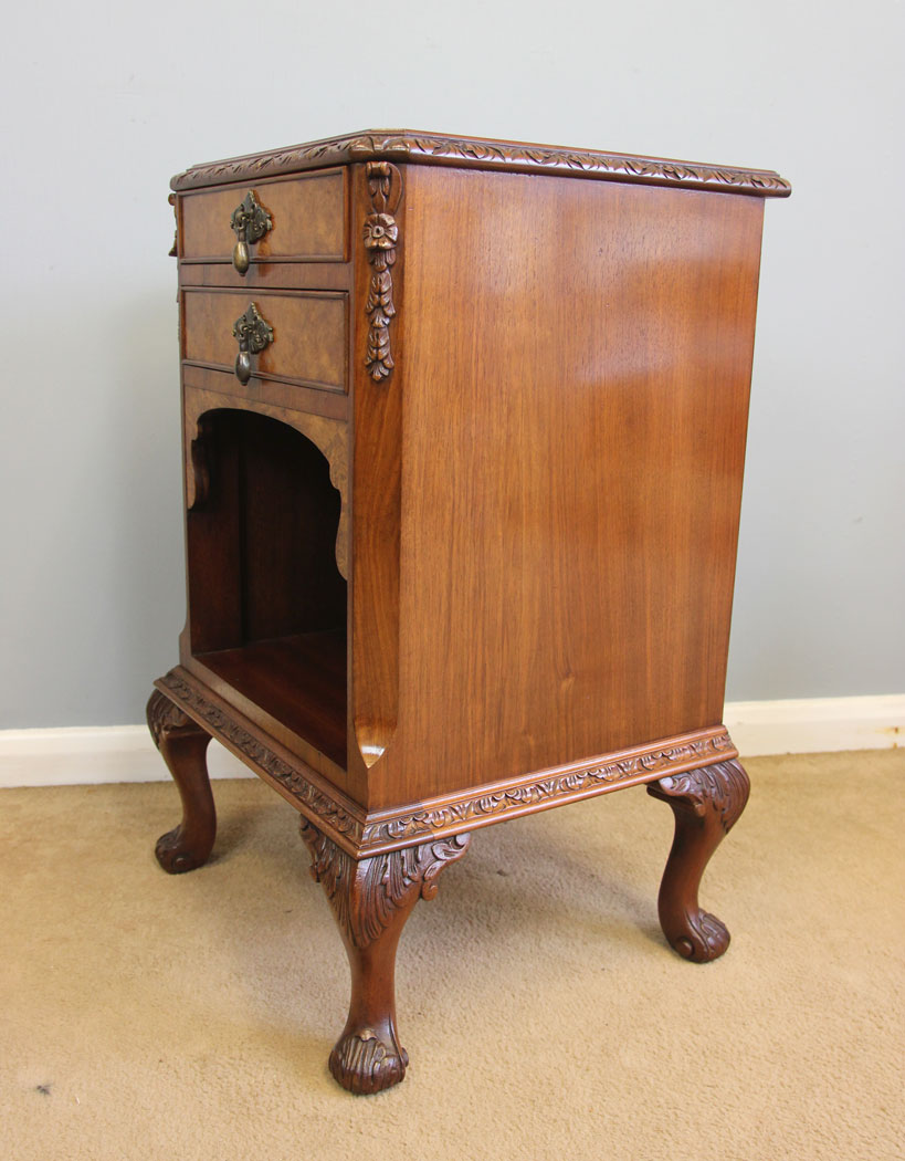 12148r3 Burr Walnut Bedside Cabinet,