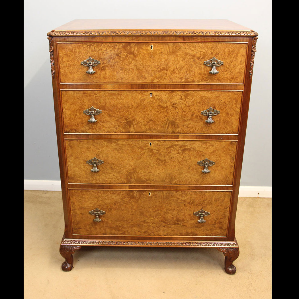 12150r01-Quality-Burr-Walnut-Chest-Of-Drawers,- Quality Burr Walnut Chest of Drawers