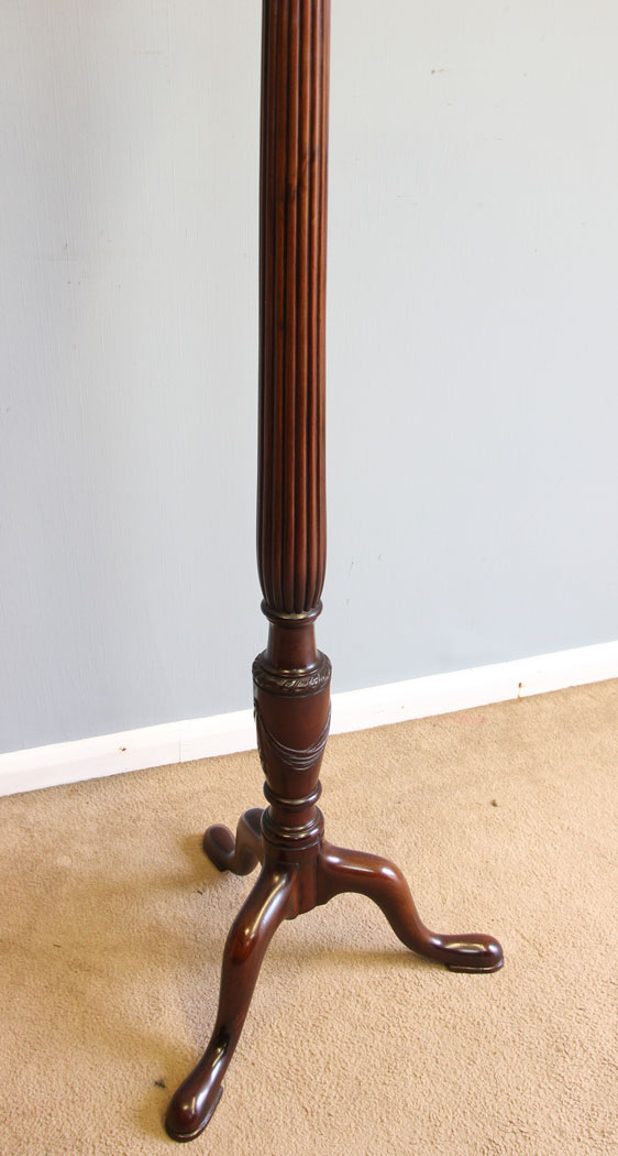 12151r4 Antique Edwardian Mahogany Torchiere Plant Stand ,