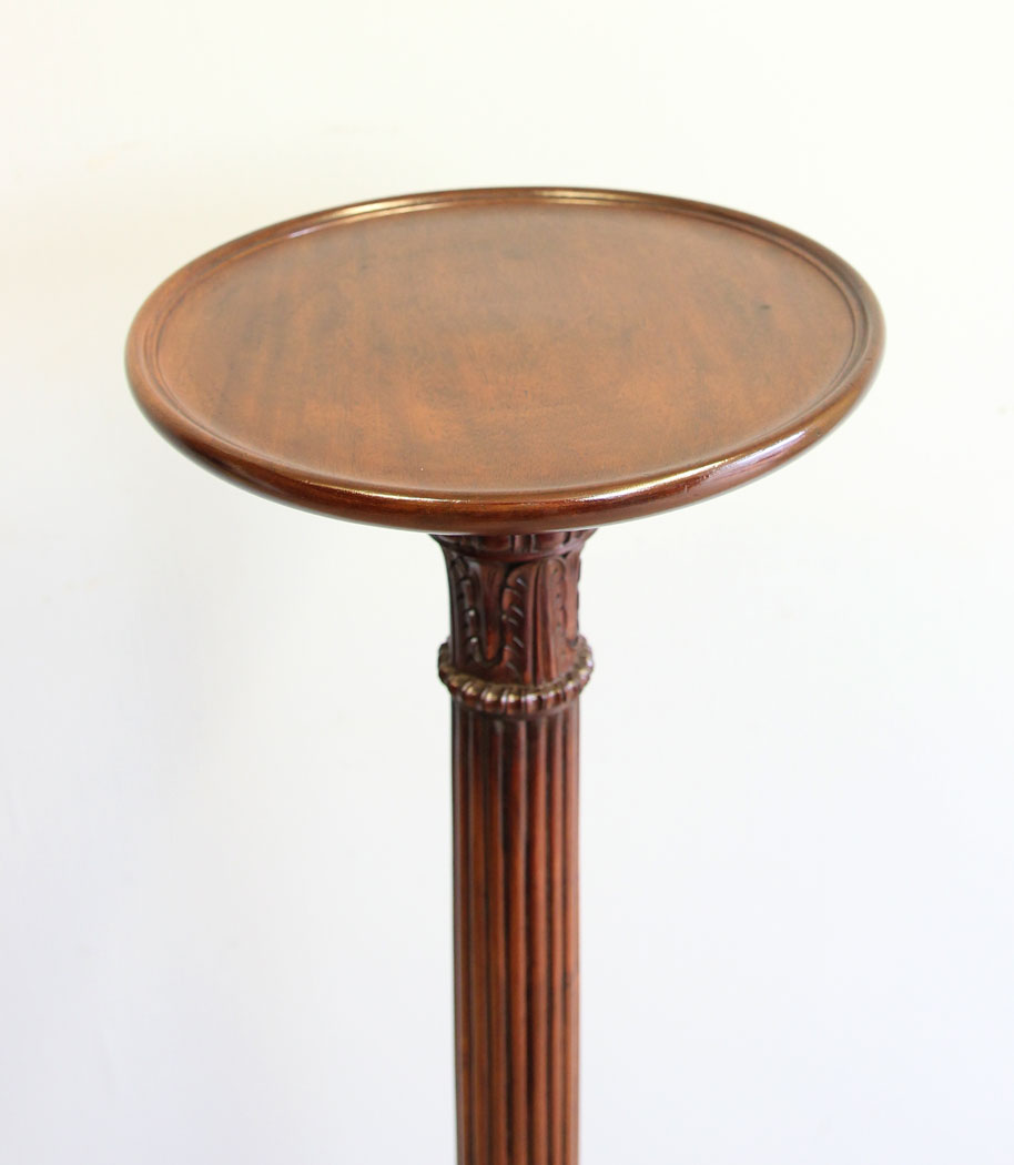 12151r5 Antique Edwardian Mahogany Torchiere Plant Stand ,