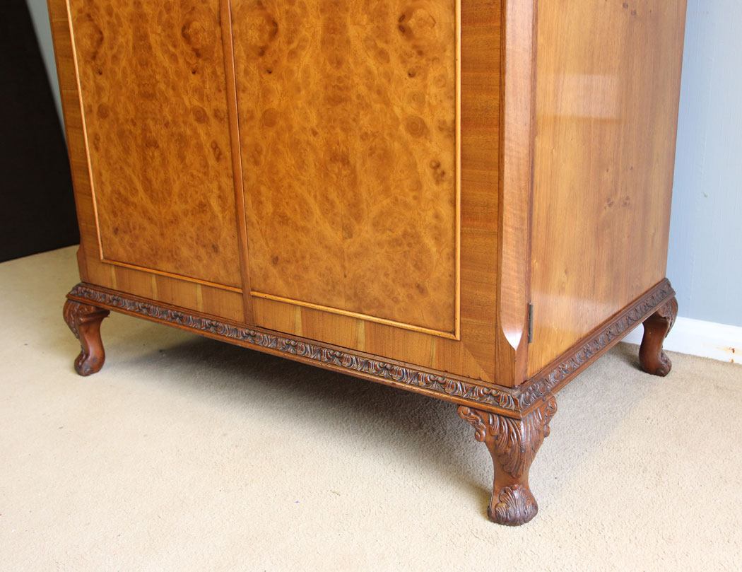 12156r6 Burr Walnut Fitted Double Wardrobe,
