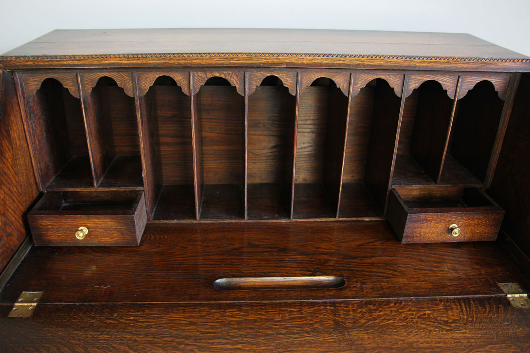 12160r6 Antique Oak Jacobean Style Writing Desk Bureau,