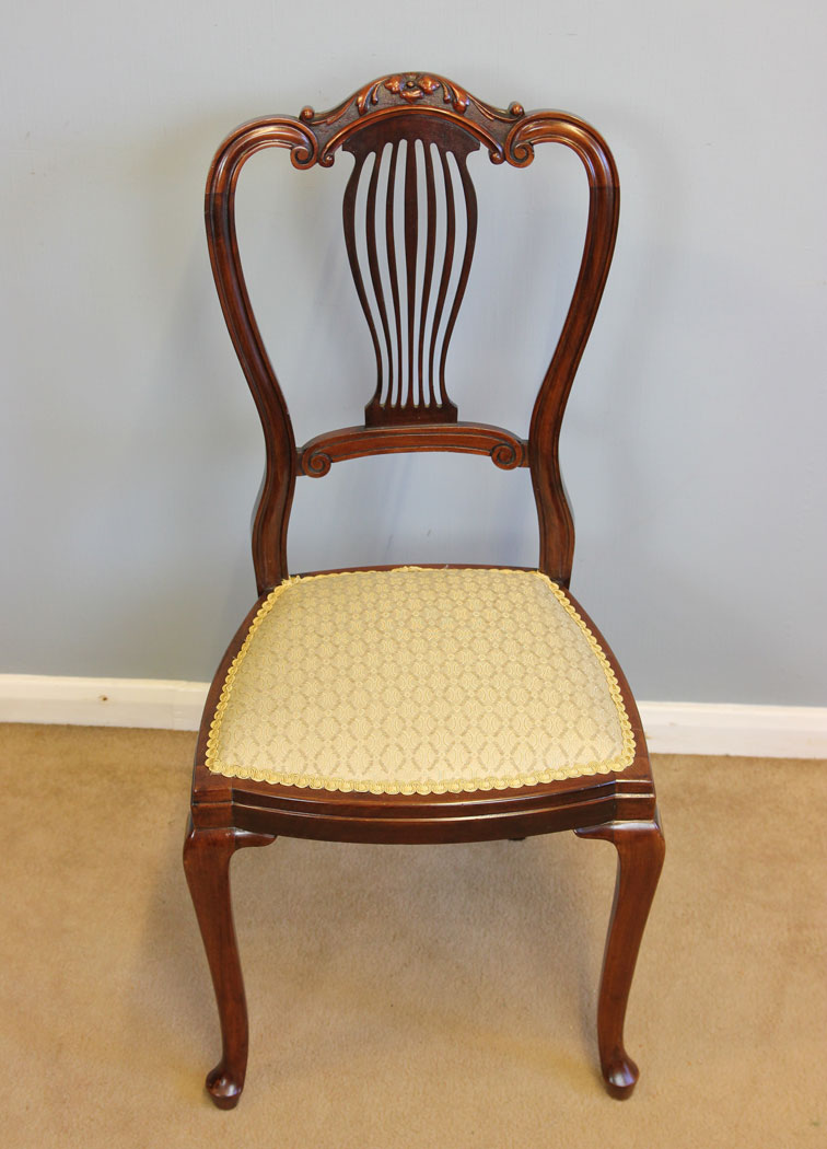 12161r5 Antique Mahogany Bedroom Single Side Chair,