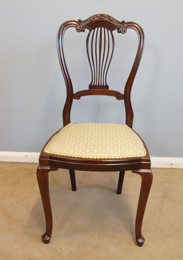 12161r6 Antique Mahogany Bedroom Single Side Chair,