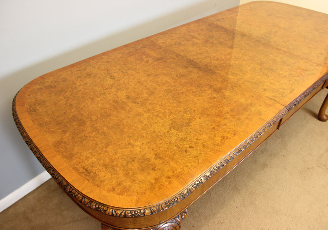 12174r3 Antique Queen Anne Style Extending Dining Table,