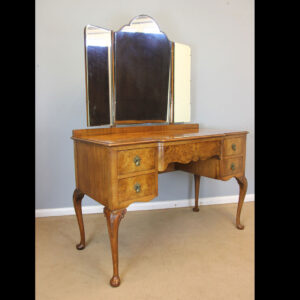 Antique Shaped Burr Walnut Dressing Table