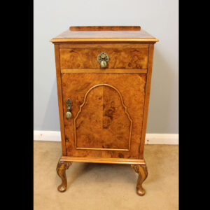 Antique Burr Walnut Bedside Cabinet