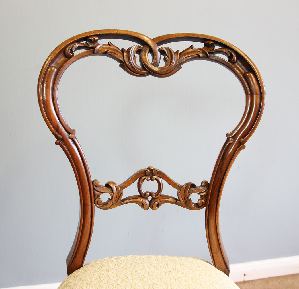 12179r4 Antique Victorian Walnut Bedroom Side Chair,