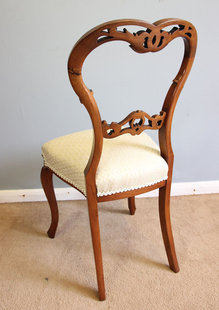 12179r5 Antique Victorian Walnut Bedroom Side Chair,
