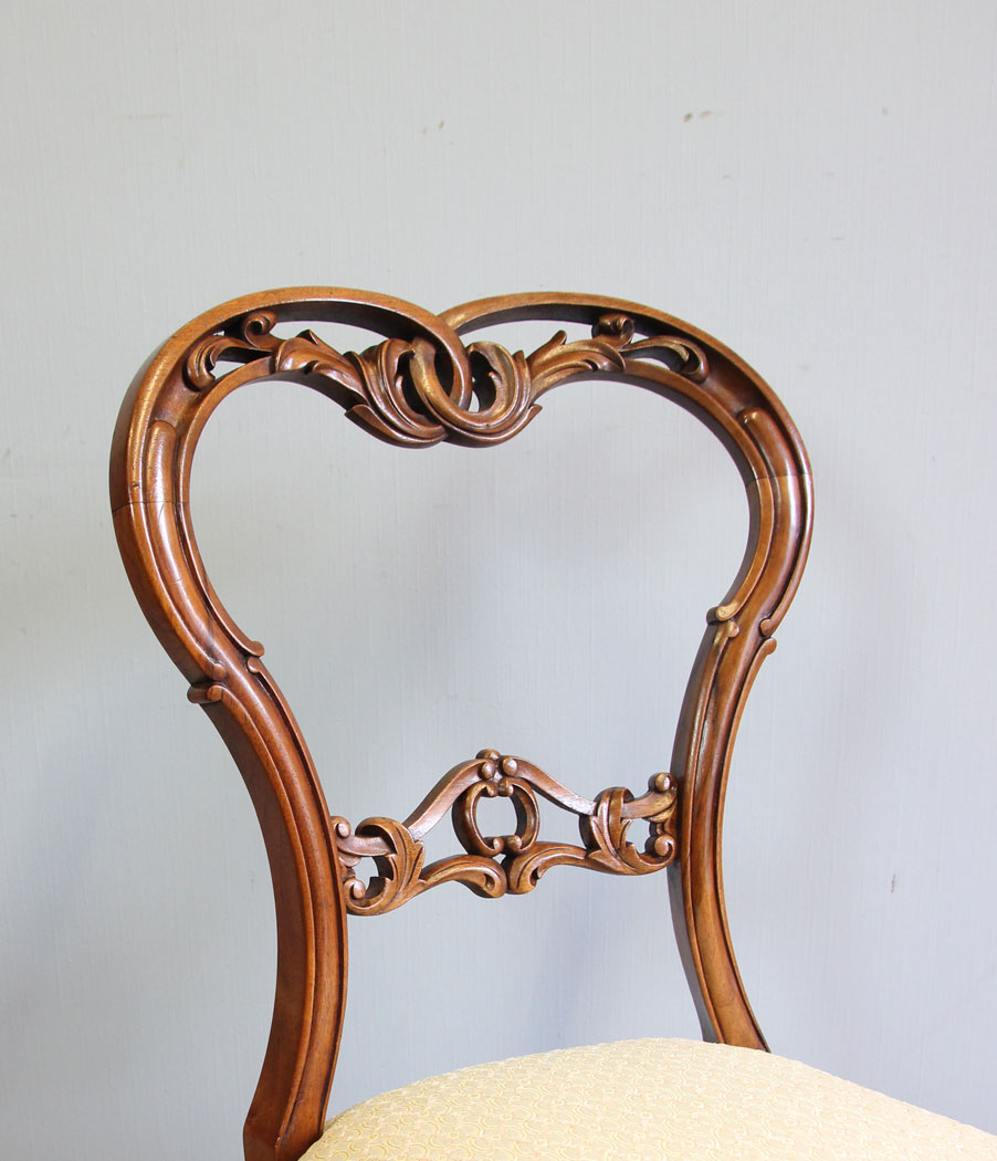 12179r6 Antique Victorian Walnut Bedroom Side Chair,